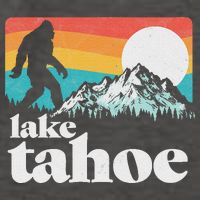 Lake Tahoe Retro Bigfoot Mountains Vector Backpack