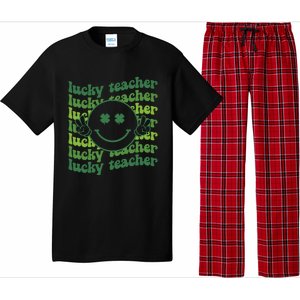 Lucky Teacher Retro Groovy Saint Patrick's Day Funny Irish Meaningful Gift Pajama Set