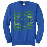 Lucky Teacher Retro Groovy Saint Patrick's Day Funny Irish Meaningful Gift Sweatshirt