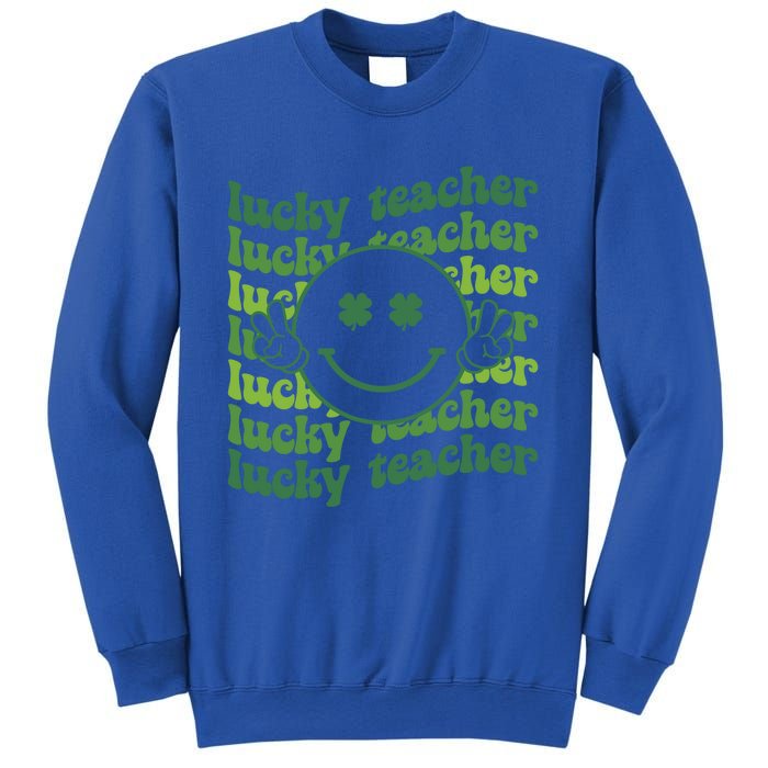 Lucky Teacher Retro Groovy Saint Patrick's Day Funny Irish Meaningful Gift Sweatshirt