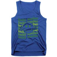 Lucky Teacher Retro Groovy Saint Patrick's Day Funny Irish Meaningful Gift Tank Top