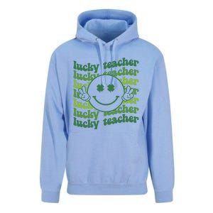 Lucky Teacher Retro Groovy Saint Patrick's Day Funny Irish Meaningful Gift Unisex Surf Hoodie