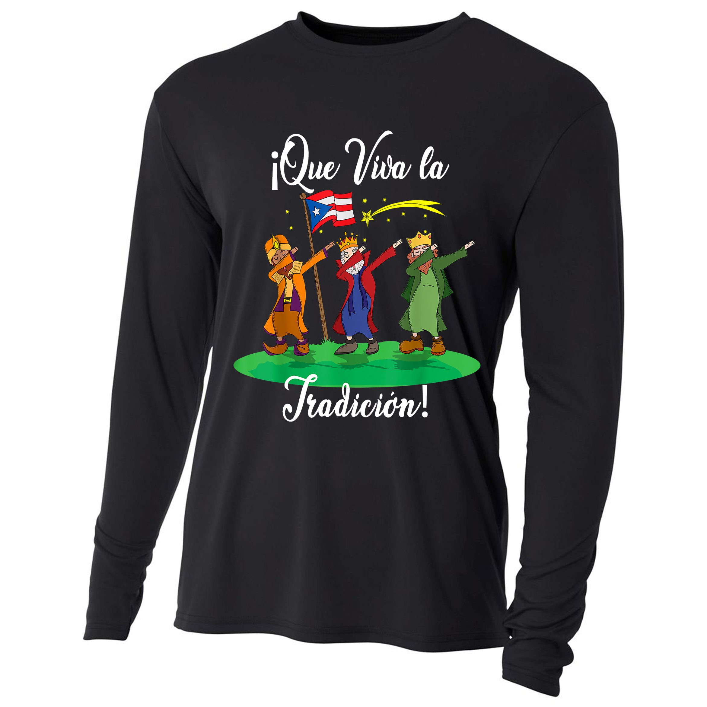 Los Tres Reyes Magos Three Wise Men Kings Dabbing Christmas TShirt Cooling Performance Long Sleeve Crew