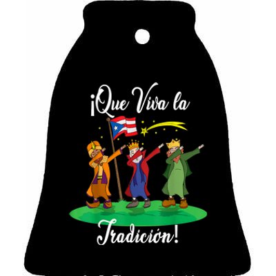 Los Tres Reyes Magos Three Wise Men Kings Dabbing Christmas TShirt Ceramic Bell Ornament