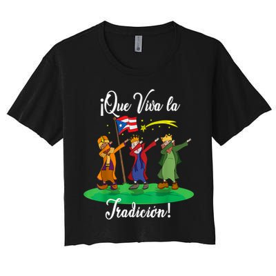 Los Tres Reyes Magos Three Wise Men Kings Dabbing Christmas TShirt Women's Crop Top Tee