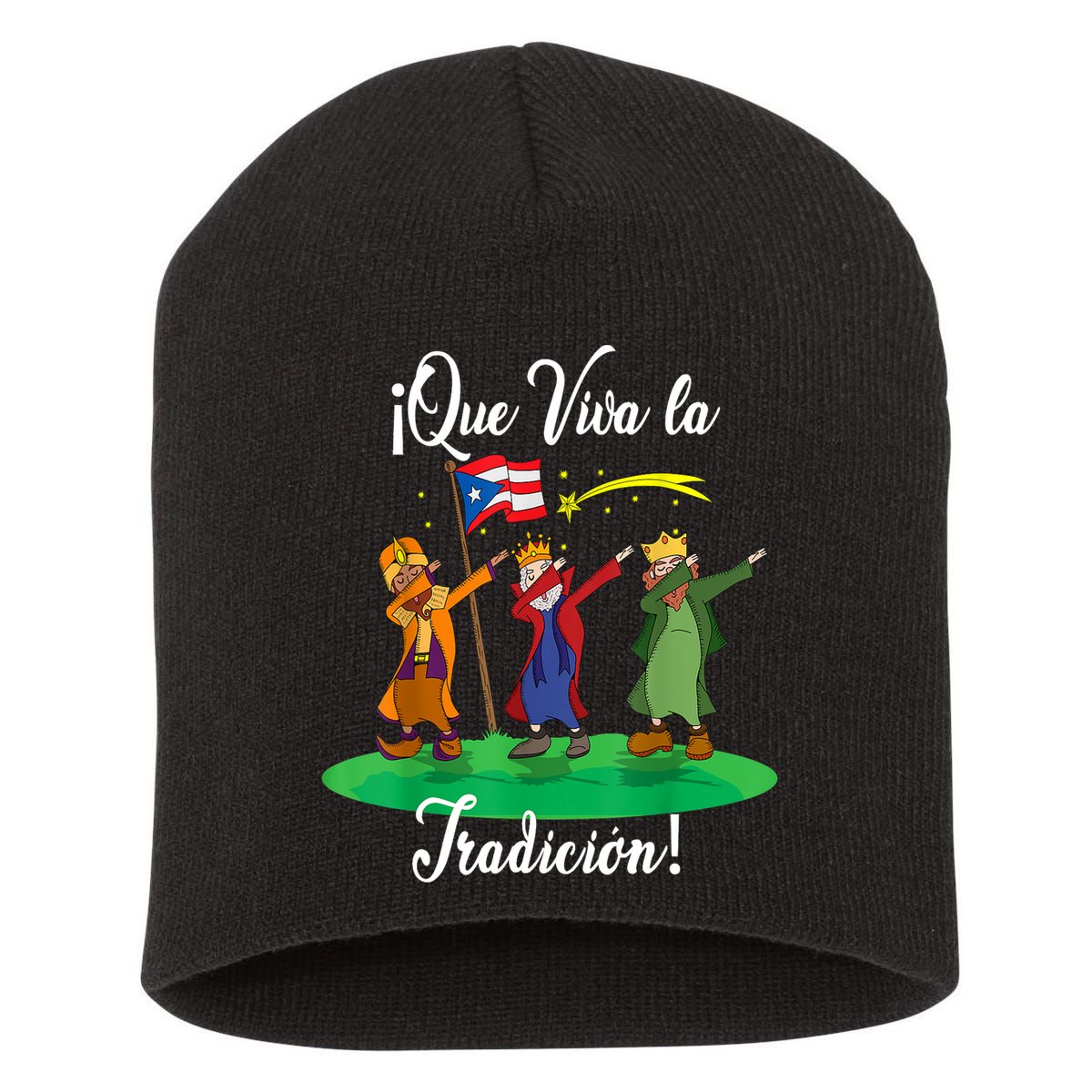 Los Tres Reyes Magos Three Wise Men Kings Dabbing Christmas TShirt Short Acrylic Beanie