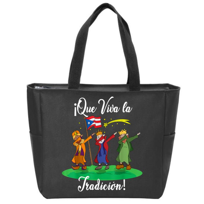 Los Tres Reyes Magos Three Wise Men Kings Dabbing Christmas TShirt Zip Tote Bag