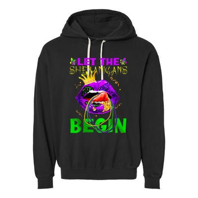 Let The Shenanigans Begin Mardi Gras Garment-Dyed Fleece Hoodie