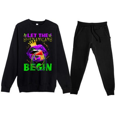 Let The Shenanigans Begin Mardi Gras Premium Crewneck Sweatsuit Set