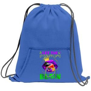 Let The Shenanigans Begin Mardi Gras Sweatshirt Cinch Pack Bag