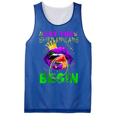 Let The Shenanigans Begin Mardi Gras Mesh Reversible Basketball Jersey Tank