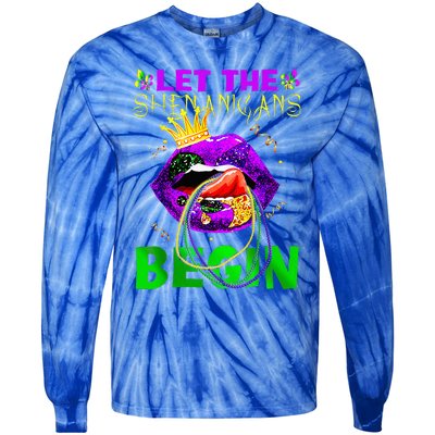 Let The Shenanigans Begin Mardi Gras Tie-Dye Long Sleeve Shirt