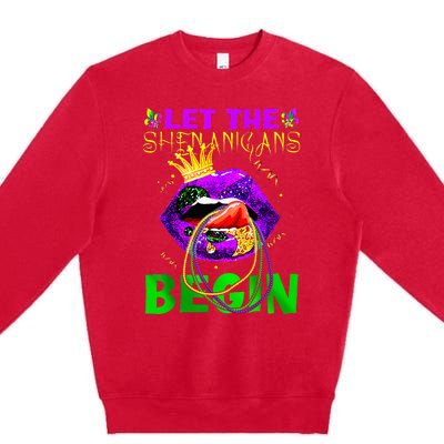 Let The Shenanigans Begin Mardi Gras Premium Crewneck Sweatshirt