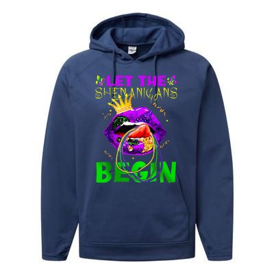 Let The Shenanigans Begin Mardi Gras Performance Fleece Hoodie