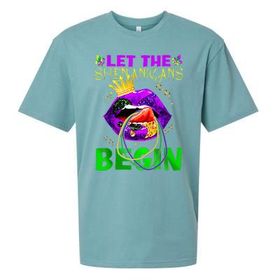 Let The Shenanigans Begin Mardi Gras Sueded Cloud Jersey T-Shirt