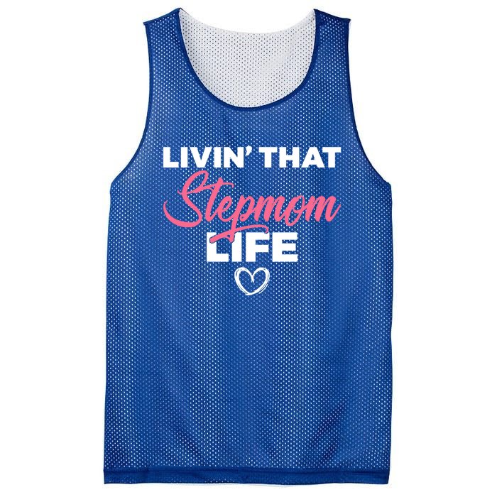 Livin That Stepmom Life Family Bonus Mom Gift Mesh Reversible Basketball Jersey Tank