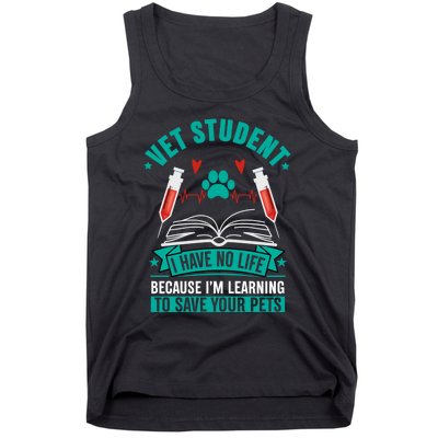 Learning To Save Pets Funny Vet Tech Veterinarians Student Cute Gift Tank Top