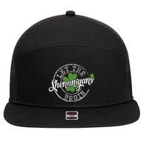 Let The Shenanigans Begin Funny Clovers St Patricks Day 7 Panel Mesh Trucker Snapback Hat