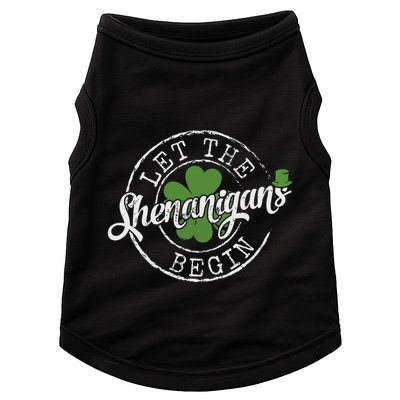 Let The Shenanigans Begin Funny Clovers St Patricks Day Doggie Tank
