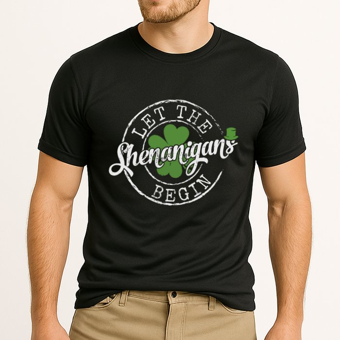 Let The Shenanigans Begin Funny Clovers St Patricks Day Performance Shirt