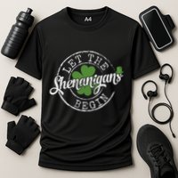 Let The Shenanigans Begin Funny Clovers St Patricks Day Performance Shirt