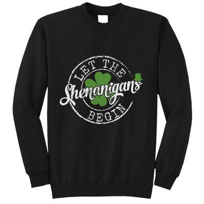 Let The Shenanigans Begin Funny Clovers St Patricks Day Sweatshirt
