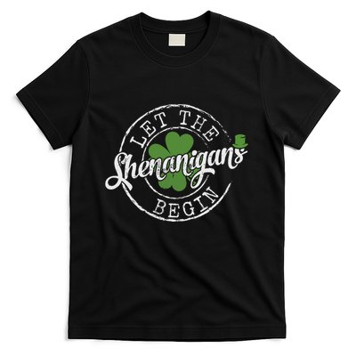 Let The Shenanigans Begin Funny Clovers St Patricks Day T-Shirt