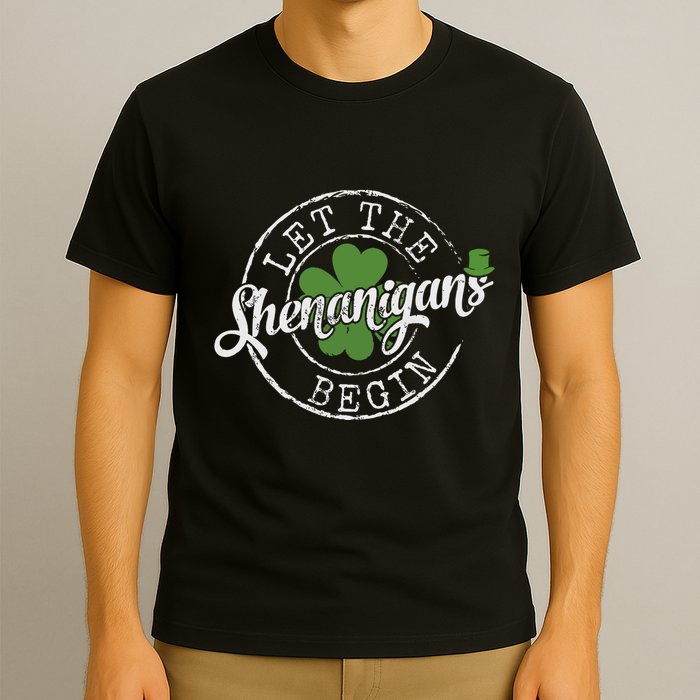 Let The Shenanigans Begin Funny Clovers St Patricks Day T-Shirt