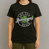 Let The Shenanigans Begin Funny Clovers St Patricks Day T-Shirt