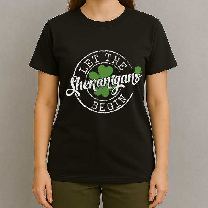 Let The Shenanigans Begin Funny Clovers St Patricks Day T-Shirt