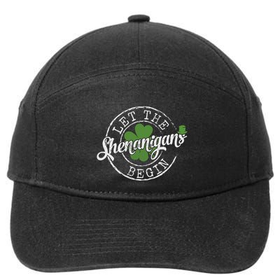 Let The Shenanigans Begin Funny Clovers St Patricks Day 7-Panel Snapback Hat