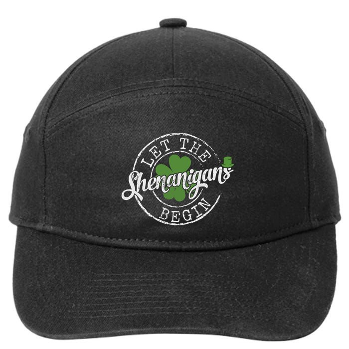 Let The Shenanigans Begin Funny Clovers St Patricks Day 7-Panel Snapback Hat