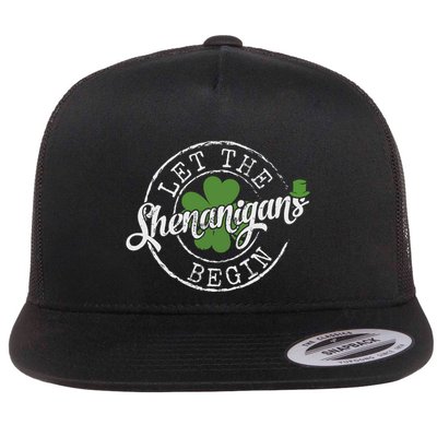 Let The Shenanigans Begin Funny Clovers St Patricks Day Flatbill Hat