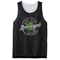 Let The Shenanigans Begin Funny Clovers St Patricks Day Mesh Reversible Basketball Jersey Tank