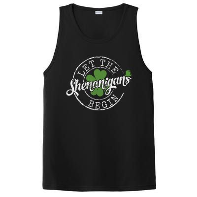 Let The Shenanigans Begin Funny Clovers St Patricks Day PosiCharge Competitor Tank