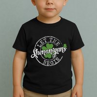 Let The Shenanigans Begin Funny Clovers St Patricks Day Toddler T-Shirt