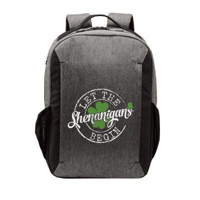 Let The Shenanigans Begin Funny Clovers St Patricks Day Vector Backpack