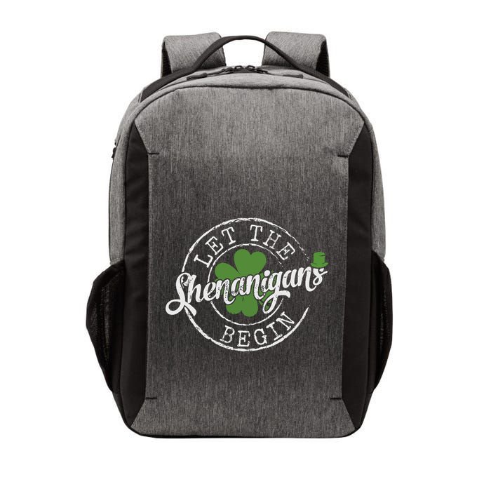 Let The Shenanigans Begin Funny Clovers St Patricks Day Vector Backpack