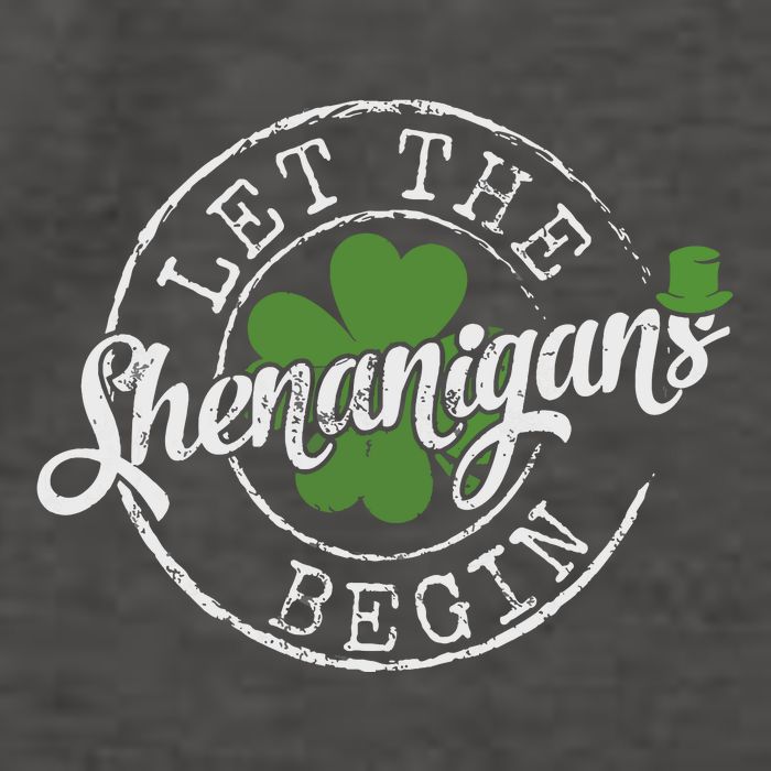 Let The Shenanigans Begin Funny Clovers St Patricks Day Vector Backpack