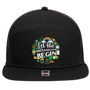 Let The Shenanigans Begin Rainbow 7 Panel Mesh Trucker Snapback Hat