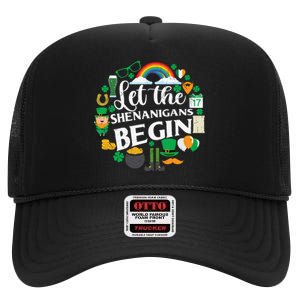 Let The Shenanigans Begin Rainbow High Crown Mesh Back Trucker Hat