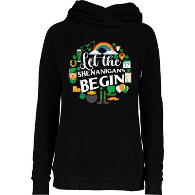 Let The Shenanigans Begin Rainbow Womens Funnel Neck Pullover Hood