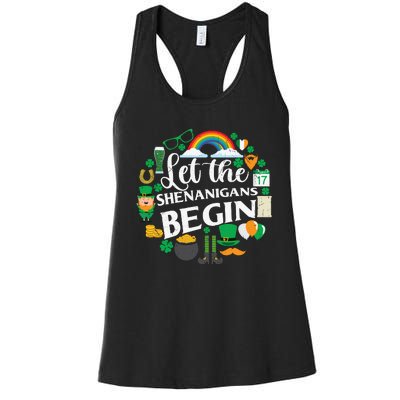 Let The Shenanigans Begin Rainbow Women's Racerback Tank