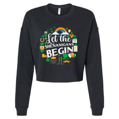 Let The Shenanigans Begin Rainbow Cropped Pullover Crew