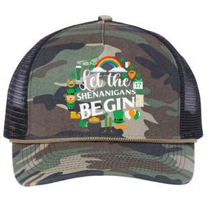 Let The Shenanigans Begin Rainbow Retro Rope Trucker Hat Cap