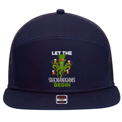 Let The Shenanigans Begin St. Patricks Day Irish Ireland St 7 Panel Mesh Trucker Snapback Hat