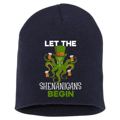 Let The Shenanigans Begin St. Patricks Day Irish Ireland St Short Acrylic Beanie
