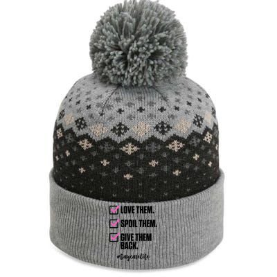 Love Them Spoil Them Give Them Back Daycarelife Teacher Gift The Baniff Cuffed Pom Beanie