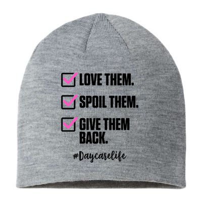 Love Them Spoil Them Give Them Back Daycarelife Teacher Gift Sustainable Beanie