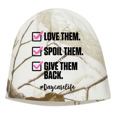 Love Them Spoil Them Give Them Back Daycarelife Teacher Gift Kati - Camo Knit Beanie